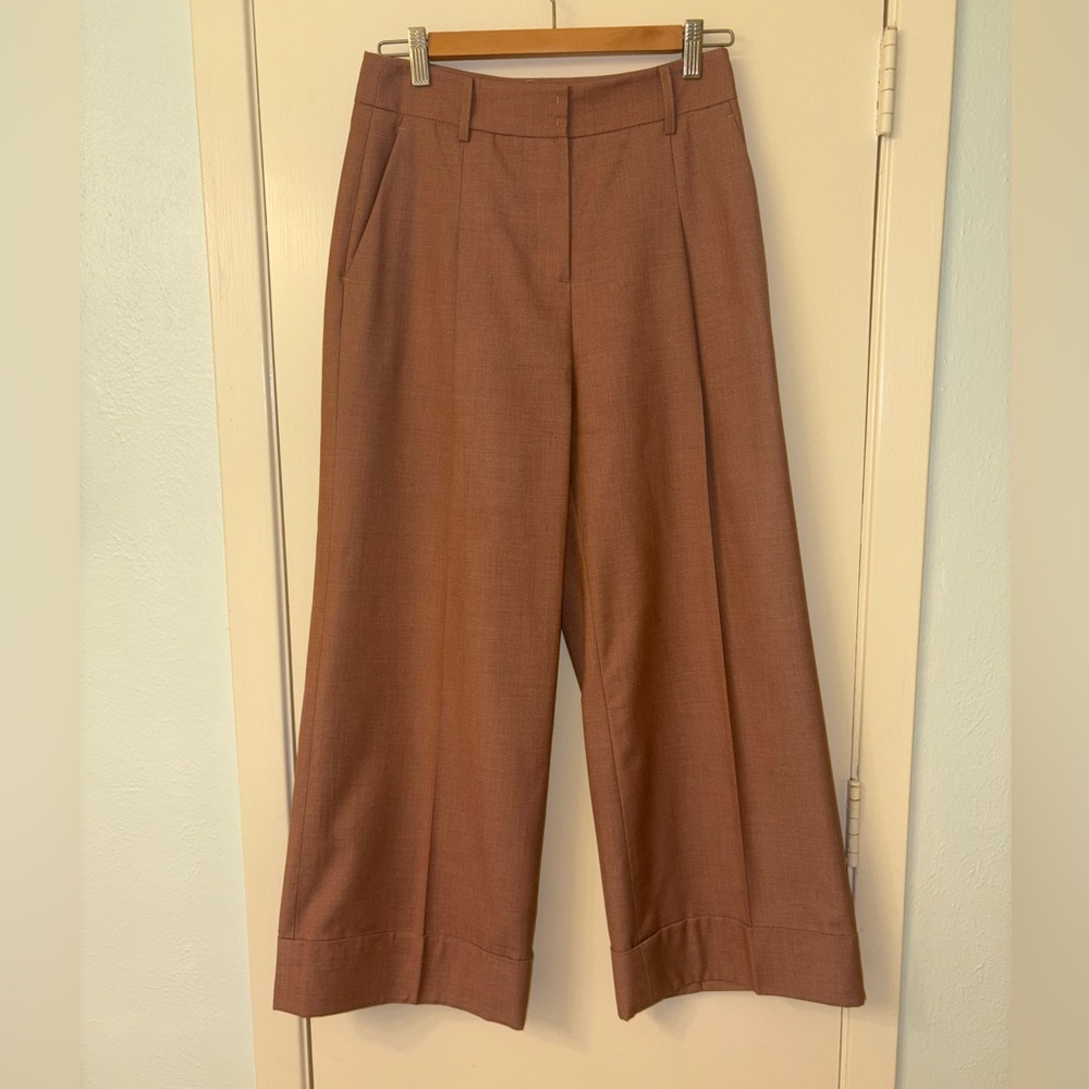 Rose LingLing Salmon Pink Dusty Rose Tailored Wide Leg Trousers